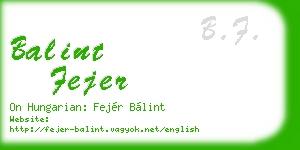 balint fejer business card