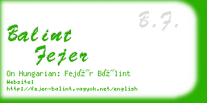 balint fejer business card